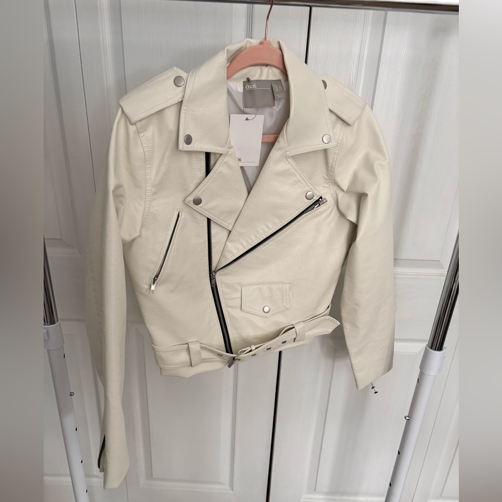 NWT ASOS Women's Cream Biker Jacket